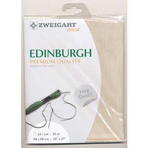 Zweigart Edingburgh 3217.770 PLATINUM, 36Ct/14St Precut 48x68cm Linen