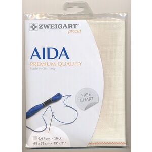 Zweigart 16Ct/6.4St Aida 3251.264 ECRU Precut 48x53cm Cotton