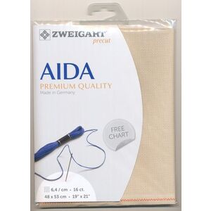 Zweigart 16Ct/6.4St Aida 3251.3740 DARK ECRU Precut 48x53cm Cotton