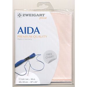 Zweigart 16Ct/6.4St Aida 3251.4110 BO-PEEP PINK Precut 48x53cm Cotton