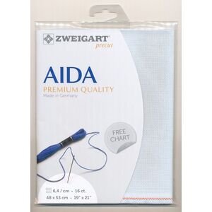 Zweigart 16Ct/6.4St Aida 3251.550 ICE BLUE Precut 48x53cm Cotton