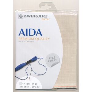 Zweigart 16Ct/6.4St Aida 3251.770 PLATINUM Precut 48x53cm Cotton
