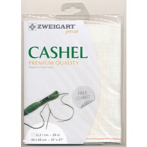 Zweigart Cashel 3281.100 WHITE 28Ct/11.2St Precut 48x68cm Linen
