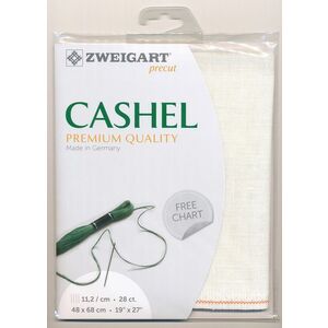 Zweigart Cashel 3281.101 ANTIQUE WHITE 28Ct/11.2St Precut 48x68cm Linen