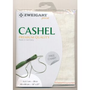 Zweigart Cashel 3281.1079 VINTAGE SMOKEY WHITE 28Ct/11.2St Precut 48x68cm Linen