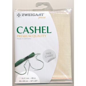 Zweigart Cashel 3281.222 CREAM/IVORY 28Ct/11.2St Precut 48x68cm Linen