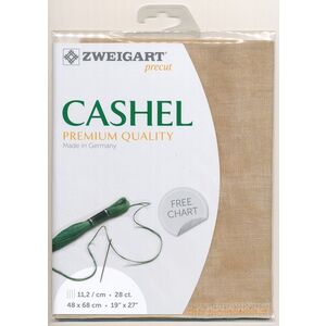 Zweigart Cashel 3281.3009 VINTAGE COUNTRY MOCHA 28Ct/11.2St Precut 48x68cm Linen