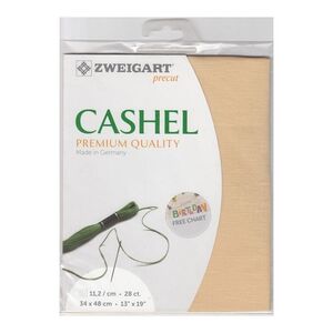 Zweigart Cashel 3281.322 SAND 28Ct/11.2St Precut 48x68cm Linen