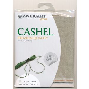 Zweigart Cashel 3281.53 RAW NATURAL 28Ct/11.2St Precut 48 x 68cm Linen