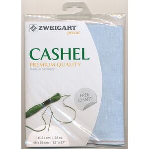 Zweigart Cashel 3281.562 ICE BLUE 28Ct/11.2St Precut 48x68cm Linen