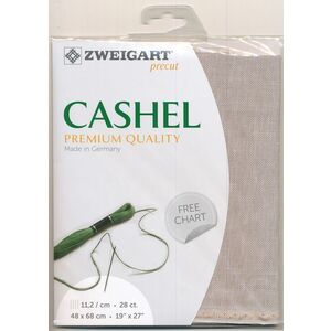 Zweigart Cashel 3281.7033 DELICATE BEIGE 28Ct/11.2St Precut 48x68cm Linen