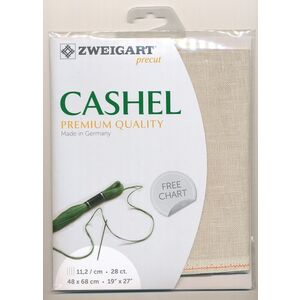 Zweigart Cashel 3281.770 PLATINUM 28Ct/11.2St Precut 48x68cm Linen