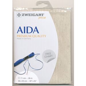 Zweigart Aida Rustico 3292.54, 18Ct/7St 48x53cm Cott/Visc/Lin