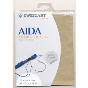 Zweigart Aida Extra Fine 3326, 20Ct/8St 48x53cm Cotton Petit Point Country Mocha