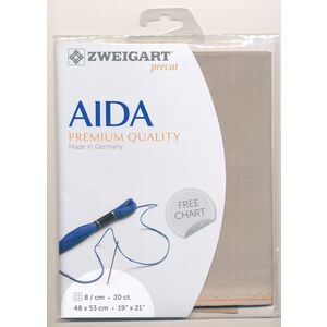 Zweigart Aida Extra Fine 3326, 20Ct/8St 48x53cm Cotton Petit Point Stone