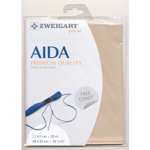 Zweigart Aida Extra Fine 3326, 20Ct/8St 48x53cm Cotton Petit Point Light Mocha