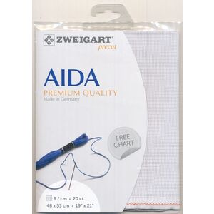 Zweigart Aida Extra Fine 3326, 20Ct/8St 48x53cm Cotton Petit Point Marble Grey