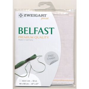 Zweigart Precut Belfast 3609.2055 PASTEL LILAC, 32Ct/12.6St 48x68cm Linen