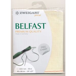 Zweigart Precut Belfast 3609, 32Ct/12.6St 48x68cm Linen Fairy Dust