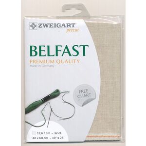 Zweigart Precut Belfast 3609.52 Flax, 32Ct/12.6St 48x68cm Linen