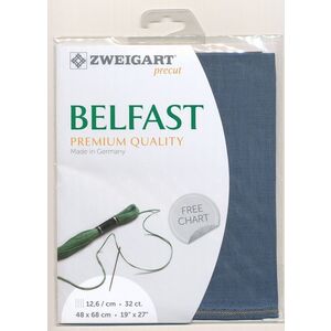 Zweigart Precut Belfast 3609.578 SPRUCE BLUE, 32Ct/12.6St 48x68cm Linen
