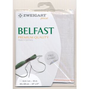 Zweigart Precut Belfast 3609, 32Ct/12.6St 48x68cm Linen Silvery Moon