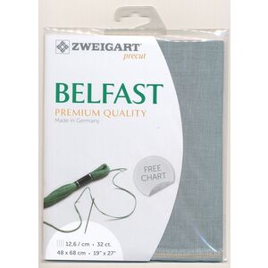 Zweigart Precut Belfast 3609.778 Smokey Pearl, 32Ct/12.6St 48x68cm Linen