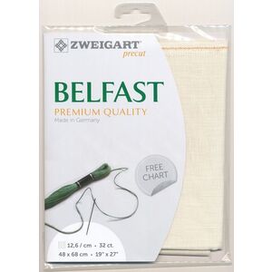 Zweigart Precut Belfast 3609, 32Ct/12.6St 48x68cm Linen Light Cream