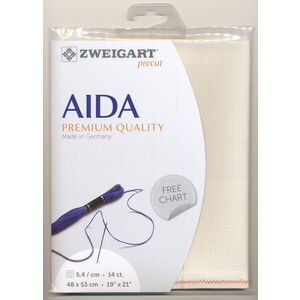 Zweigart Precut Aida 3706, 14Ct/5.4St 48x53cm Cotton Ecru