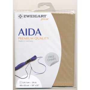 Zweigart Precut Aida 3706/300, 14Ct/5.4St 48x53cm Cotton Dirty Aida