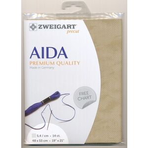 Zweigart Precut Aida 3706.3009 Vintage Country Mocha, 14Ct/5.4St 48x53cm Cotton