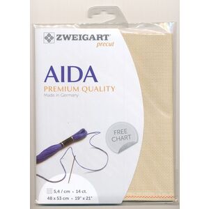 Zweigart Precut Aida 3706.3130 Beige, 14Ct/5.4St 48x53cm Cotton