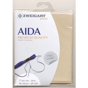 Zweigart Precut Aida 3706, 14Ct/5.4St 48x53cm Cotton Dark Ecru