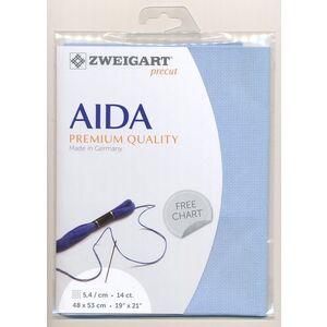 Zweigart Precut Aida 3706, 14Ct/5.4St 48x53cm Cotton Light Blue