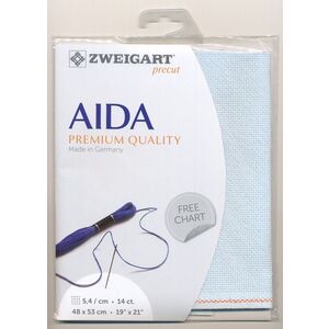 Zweigart Precut Aida Star 3706, 14Ct/5.4St 48x53cm Opalescent Blizzard Blue