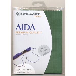 Zweigart Precut Aida 3706.6037 DARK GREEN, 14Ct/5.4St 48x53cm Cotton