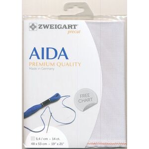 Zweigart Precut Aida 3706, 14Ct/5.4St 48x53cm Cotton Silvery Moon