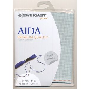 Zweigart Precut Aida 3706.718 Confederate Grey, 14Ct/5.4St 48x53cm Cotton