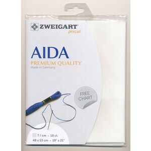 Zweigart Precut Aida Fine 3793.101 ANTIQUE WHITE, 18Ct/7St 48x53cm Cotton