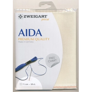 Zweigart Precut Aida Fine 3793.264 ECRU, 18Ct/7St 36x48cm Cotton