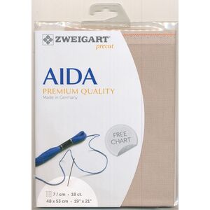 Zweigart Precut Aida Fine 3793.3021 STONE, 18Ct/7St 48x53cm