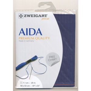Zweigart Precut Aida Fine 3793.589, 18Ct/7St 48x53cm Cotton Navy