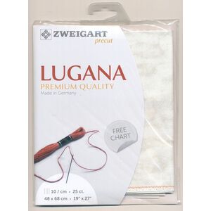 Zweigart Precut Lugana 3835, 25Ct/10St 48x68cm Cott/Visc 52/48 Vintage Smokey White