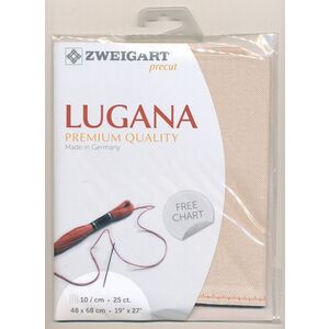 Zweigart Precut Lugana 3835, 25Ct/10St 48x68cm Cott/Visc 52/48 Bone