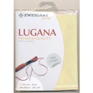 Zweigart Precut Lugana 3835, 25Ct/10St 48x68cm Cott/Visc 52/48 Daffodil