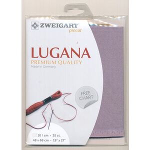 Zweigart Precut Lugana 3835, 25Ct/10St 48x68cm Cott/Visc 52/48 Purple Passion