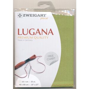 Zweigart Precut Lugana 3835, 25Ct/10St 48x68cm Cott/Visc 52/48 Sage Green