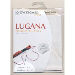 Zweigart Precut Lugana 3835, 25Ct/10St 48x68cm Cott/Visc 52/48 Silvery Moon