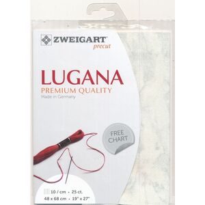 Zweigart Precut Lugana 3835, 25Ct/10St 48x68cm Cott/Visc 52/48 Vintage Stormy Clouds