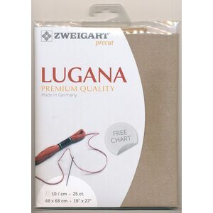 Zweigart Precut Lugana 3835.779, 25Ct/10St 48x68cm Cott/Visc 52/48 Light Taupe